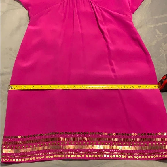 Trina Turk silk dolman sleeve dress with beading - Picture 11 of 11